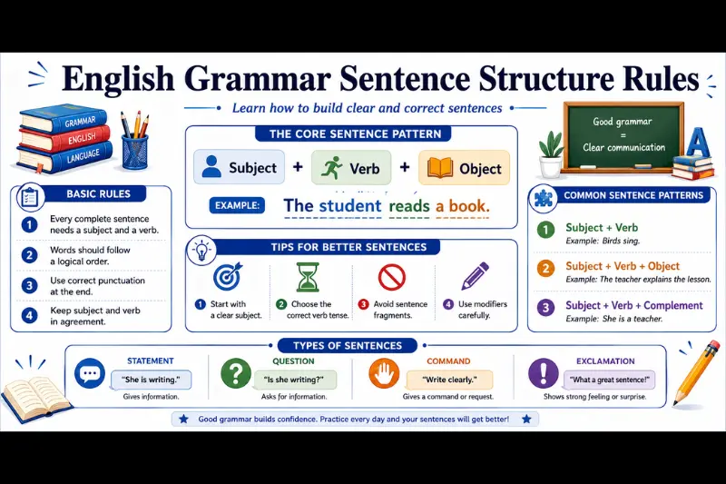 what are english grammar sentence structure rules